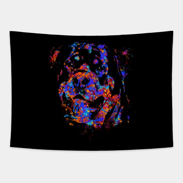 Colorful Rottweiler  - Metzgerhund Tapestry by Nartissima