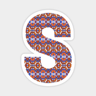 Monogram Letter S- geometric pattern Magnet