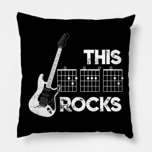 This Dad Rocks Guitar Chords Guitarist Fathers Day Pillow