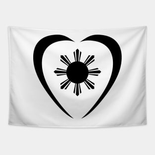 Pinoy Sun Third Culture Series (Heart) (Black) Tapestry