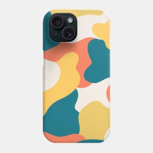 Colourful Blob Abstract Pattern in Yellow Cream Orange Blue Phone Case