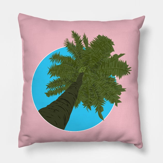 Tropical Shade Coconut Tree Pillow by JoniGepp