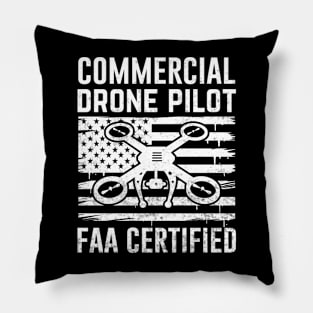 Commercial Drone Pilot USA American Flag Pillow