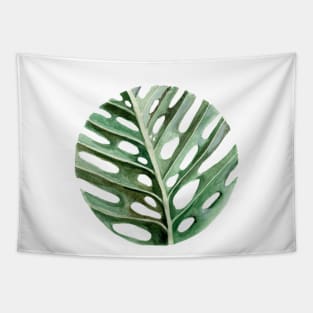 Circular Monstera Leaf Tapestry