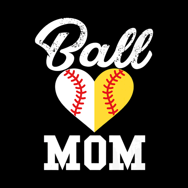 Ball Mom Love Softball Player by Magic Ball