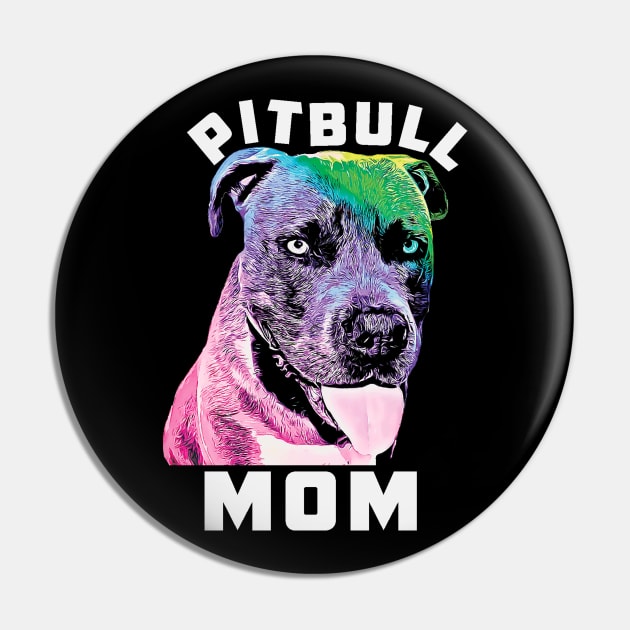 Womens Blue Nose Pitbull Mom Pop Art Style Cool Pit Pin by Rosemarie Guieb Designs