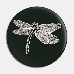 Dragonfly woodcut Pin