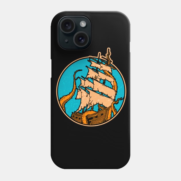 Sea Monster Attacking Ship Phone Case by Mila46