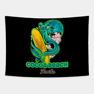 Cocoa Beach Florida octopus surf Tapestry