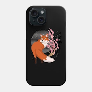 Fox Lover Sakura Nature Retro Forest Animal Fox Phone Case