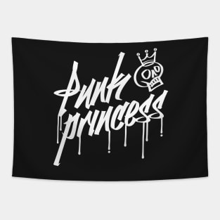 Punk Princess skull graffiti goth skater emo punk t-shirt Tapestry