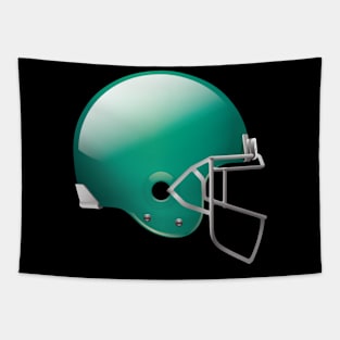 Original Football Helmet In Green Color Tapestry