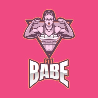 Unique Fit Babe Logo Themed T-Shirt