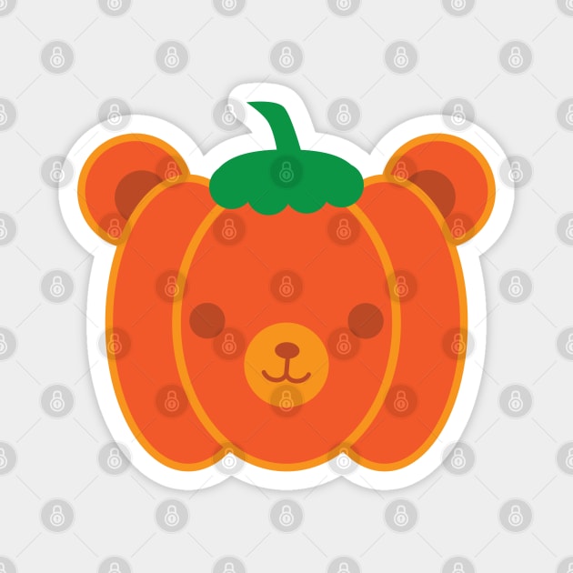 Kawaii Halloween Pumpkin Bear Magnet by marcelinesmith