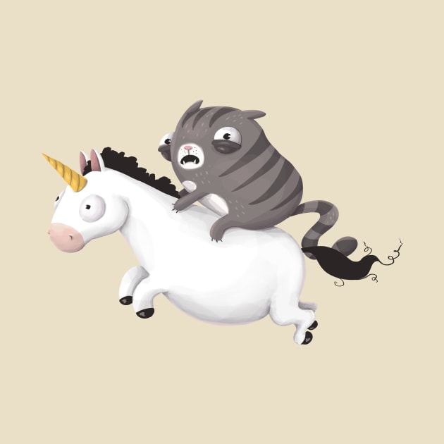 Cat and Unicorn by agrapedesign