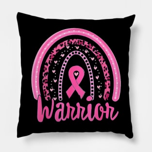 Warrior Breast Cancer Awareness Pink Ribbon Rainbow Women Pillow