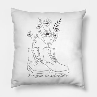 Boots art with flowers Pillow