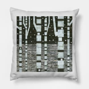 Night Birches Pillow