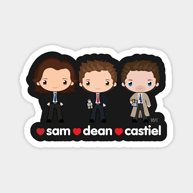 Love Sam, Dean & Castiel Magnet by KYi