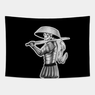 Samurai skull ronin Tapestry