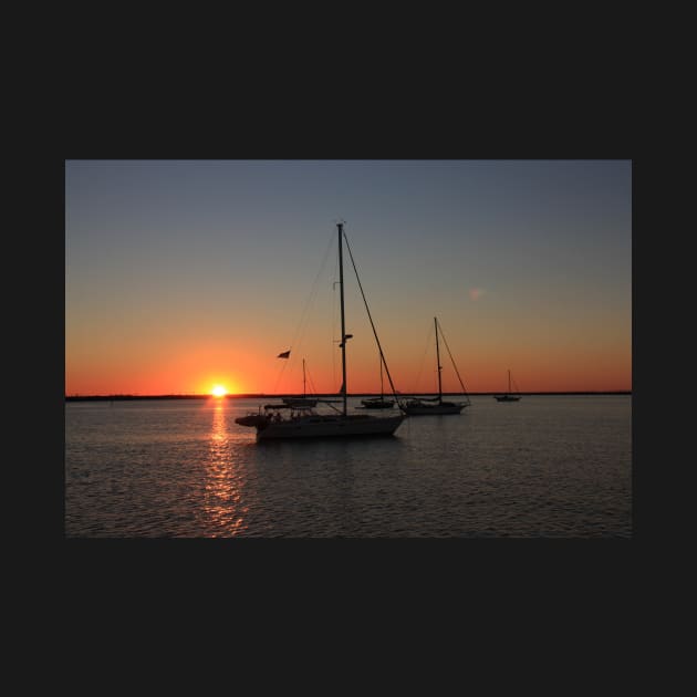 Sailboats at sunset by tgass