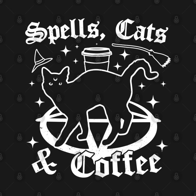 Spells Cats and Coffee - Gothic Pastel Goth Cat Lover Witch by OrangeMonkeyArt