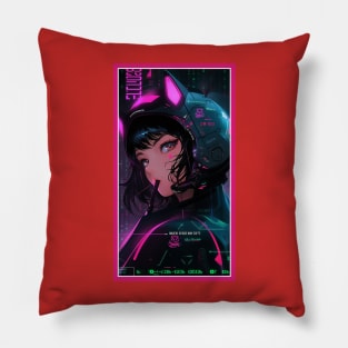 Anime Race Girl | Special Anime Artwork | Pink Red Black Blue Chibi Manga Anime Art Pillow