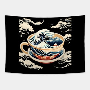 the great wave of caffeine Tapestry