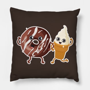 Chocolate Donut + Ice cream Pillow