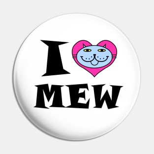 I HEART Cat - BLUE KITTY CAT Pin