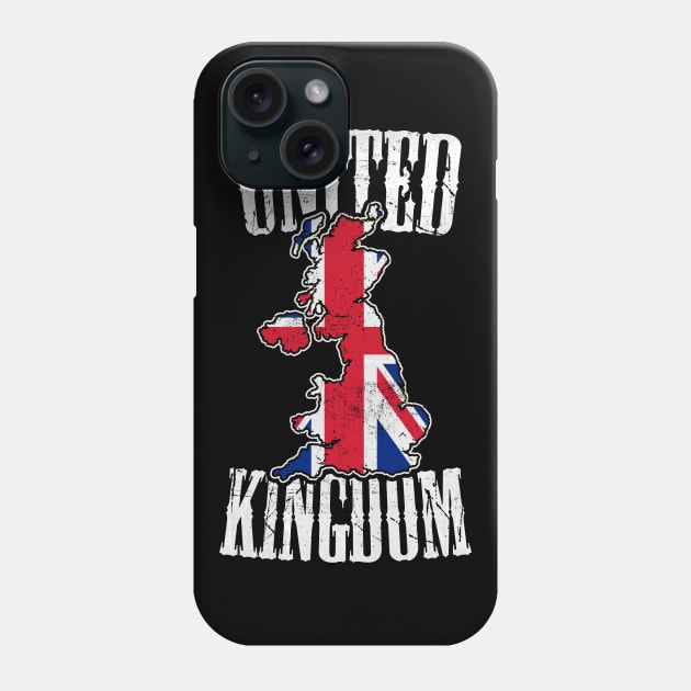 United Kingdom  Flag Map Phone Case by EddieBalevo