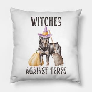 Witches Against TERFs Rottweiler Dog Pillow