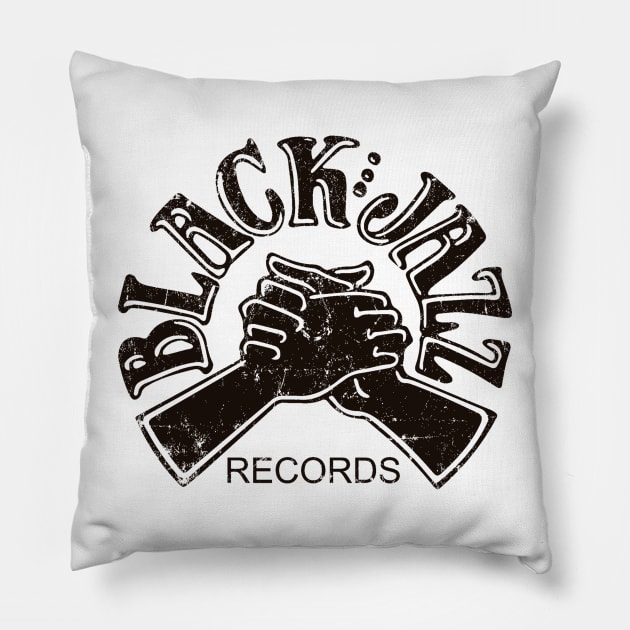 Black Jazz Records Pillow by MindsparkCreative