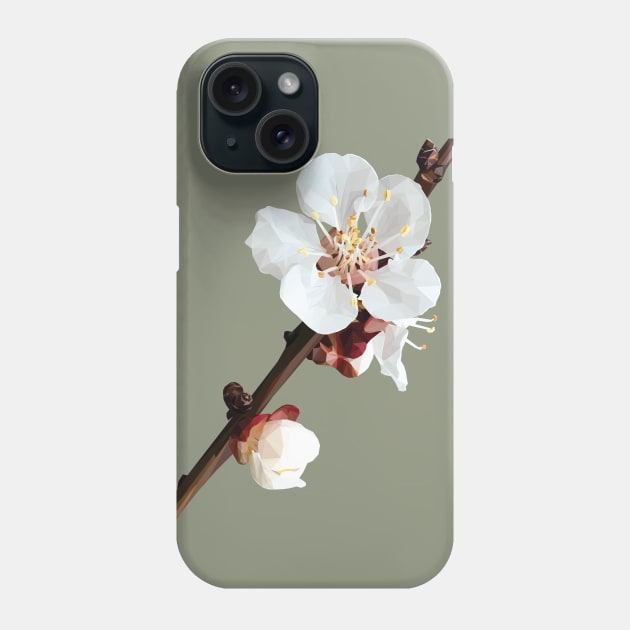 Low Poly Plum Blossom Phone Case by ErinFCampbell