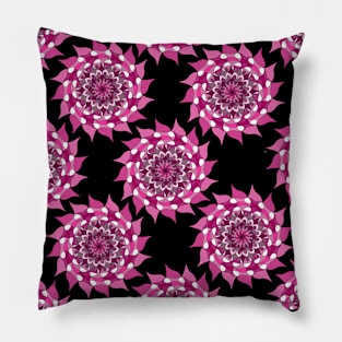 black pink flowers Pillow