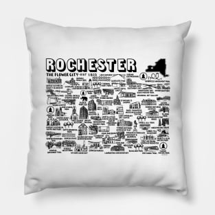 Rochester New York Map Art Pillow