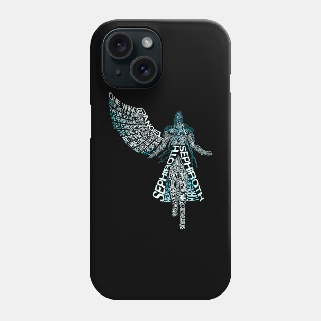 Typography One Winged Angel Phone Case by SkyfrNight