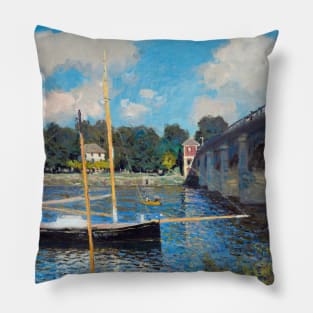 High Resolution Monet - The Bridge at Argenteuil Pillow