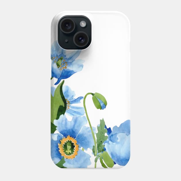 Poppy Blue Phone Case by PhotoArtLJR