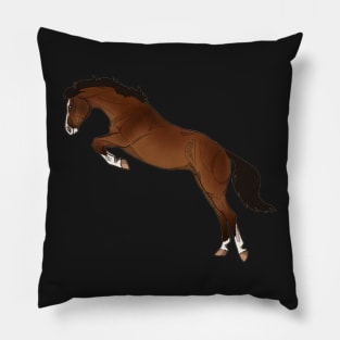 Jumping Bay Horse Pillow