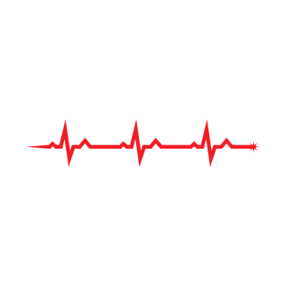 Pulse wave sticker - three red ECG waves T-Shirt