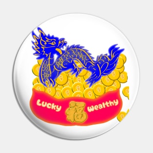 Blue Dragon Guardian of Prosperity Pin