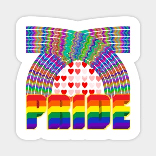 Pride - Double Rainbow and Hearts Magnet