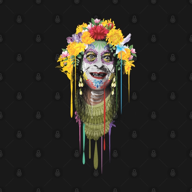 Melting Lady dia de los muertos by vjvgraphiks