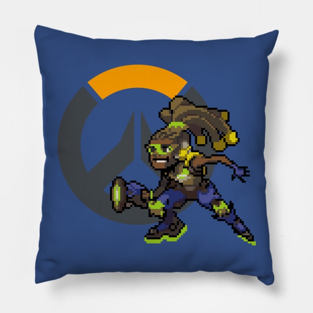 Overwatch - 16-Bit Lucio W/ Logo Pillow by wyckedguitarist