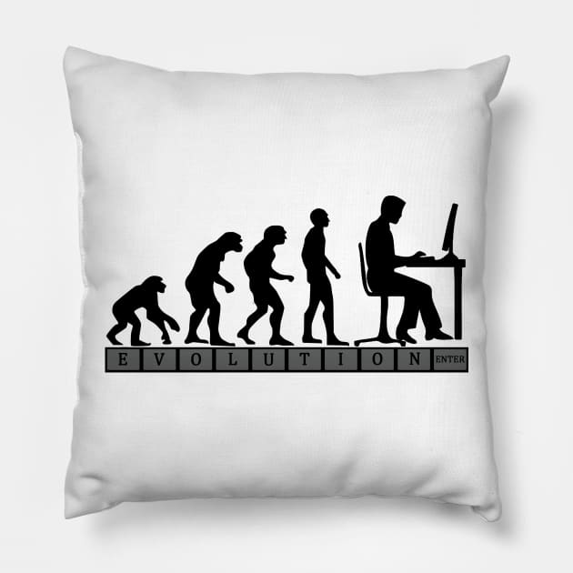 computer evolution Pillow by hottehue