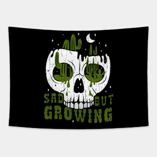 Skull "Sad But Growing" Tapestry