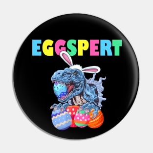 Eggspert Funny Easter Dinosaur Bunny Egg Hunt Kids Easter Costume Pin