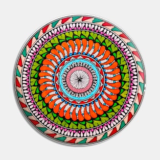 Handmade Coloful mandala art Pin