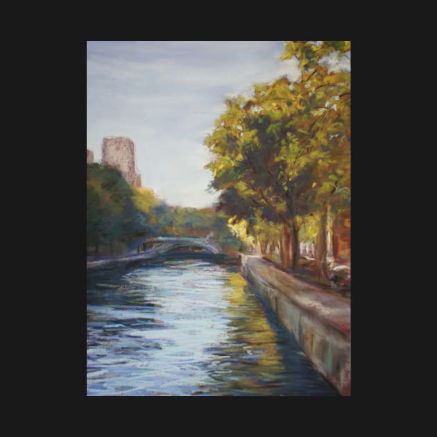 Canal St Martin, Paris - pastel by Terrimad